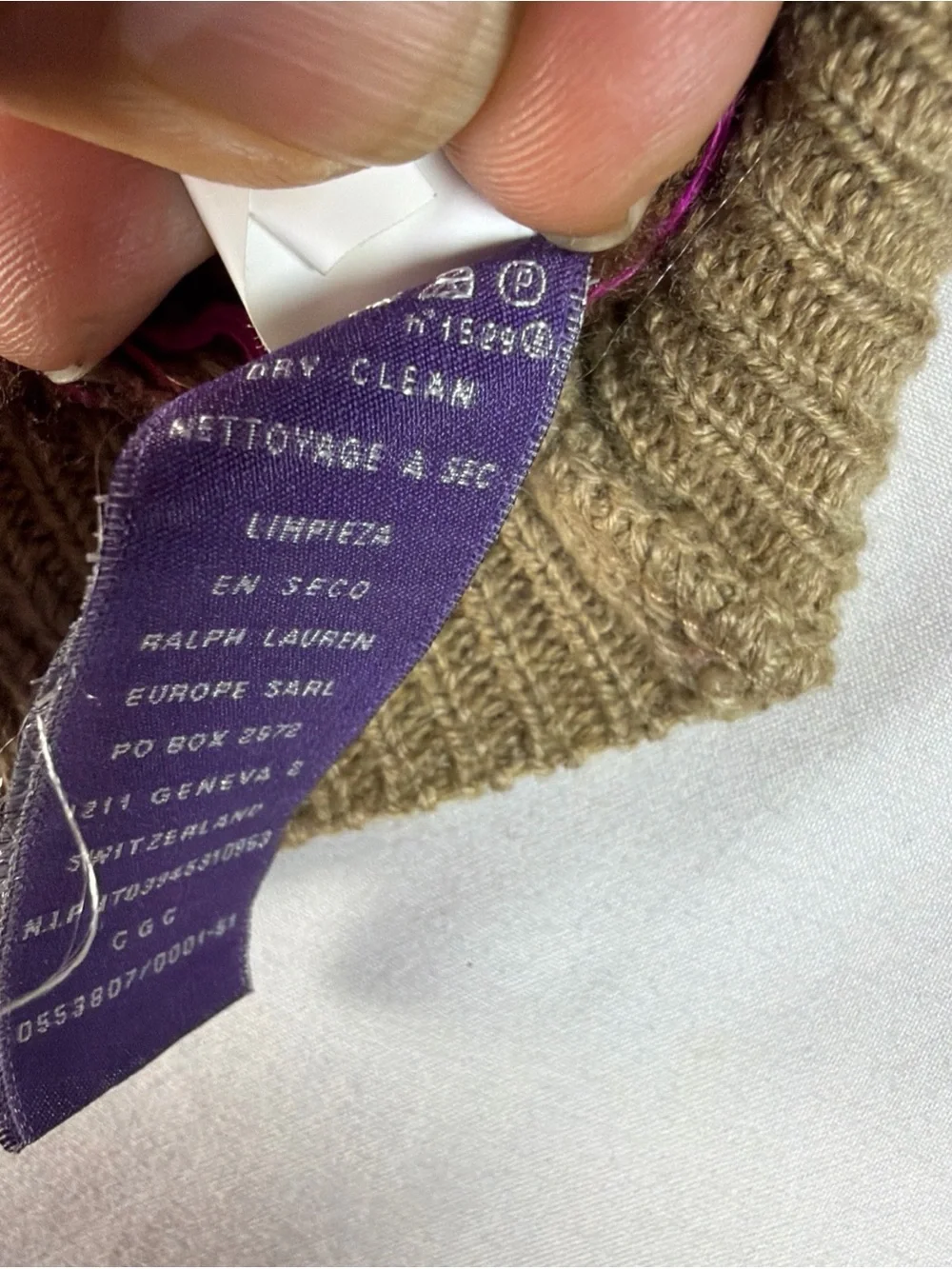 RALPH LAUREN Purple Label Womens Size XL Purple Cable Knit Linen Silk Sweater